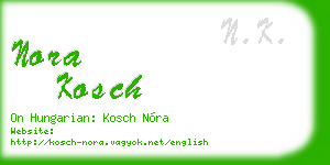 nora kosch business card